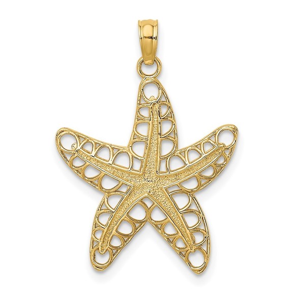 10K Gold Cut-Out Starfish Charm - Picture 1 of 4